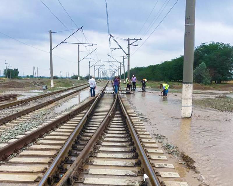  Bakı-Ağstafa dəmir yolu xəttində sel təhlükəsi yaranıb FOTO 