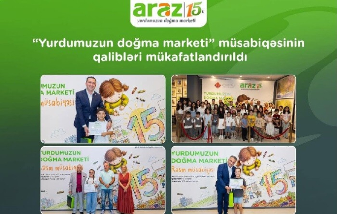  “Araz”ın 15 illiyi: rəsm müsabiqəsinin qalibləri mükafatlandırıldı  