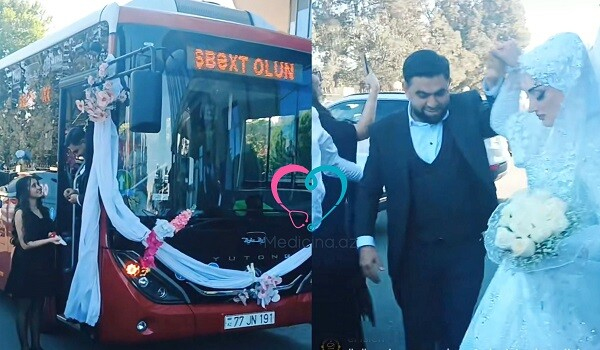  Həmin sürücünün toy maşını avtobus oldu - Video  