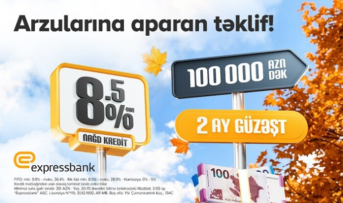  Bu bank minimum 8.5%-lə kredit təklif edir  