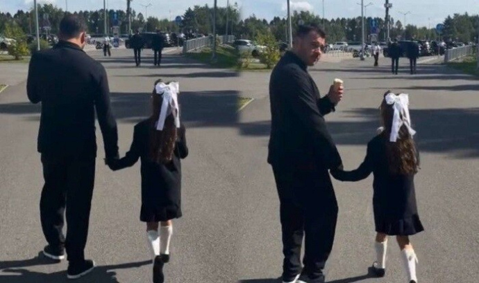 Emin Ağalarov qızını məktəbə yola saldı - Video  