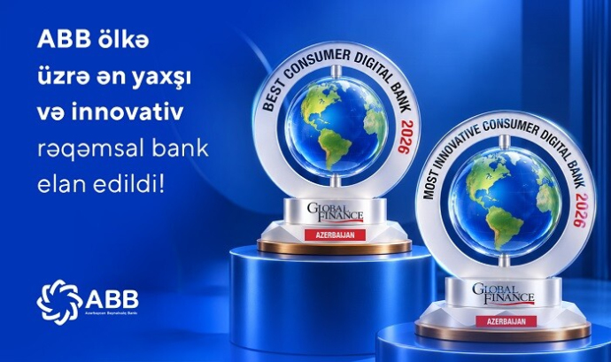  ABB ölkə üzrə ən yaxşı və innovativ rəqəmsal bank elan edildi!  