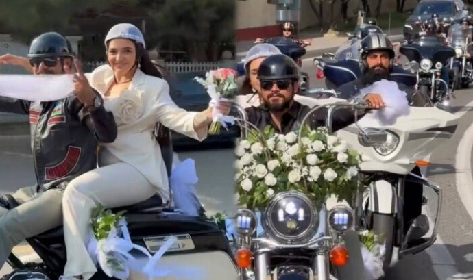  Bakıda qeyri-adi toy karvanı - Video  