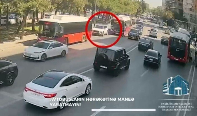  Avtobus zolaqlarına girən sürücülərə xəbərdarlıq - Video  